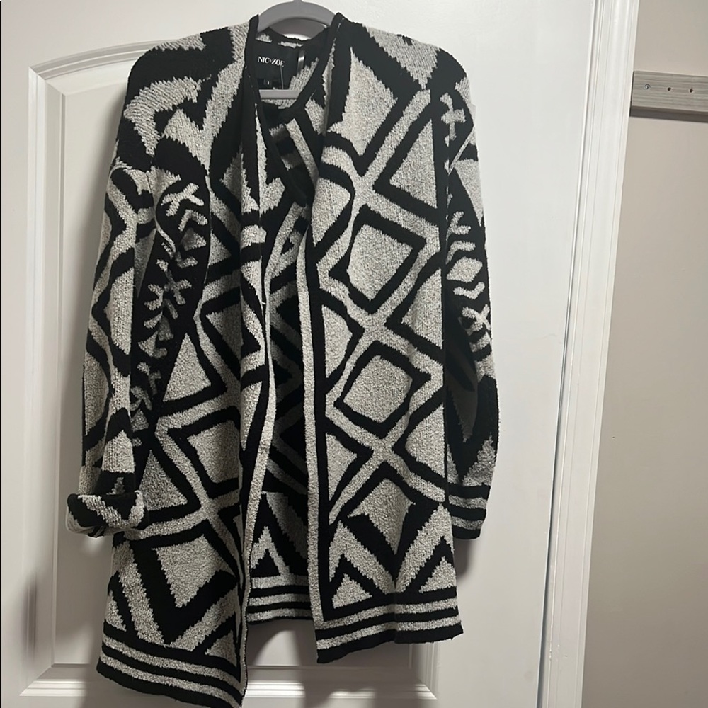 No Boundaries Black and White Geometric Sweater